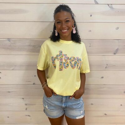 100% Cotton Risen Cross with Spangles Graphic Tee