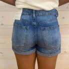 Lexi-Distressed Super High Rise Rigid Cuffed Hem Shorts