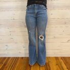 Zoe-Distressed Super High Rise 70’s Inspired Flare