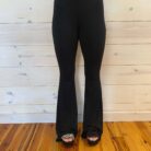 Cher Solid Raw Edge Flare Yoga Pants