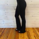 Cher Solid Raw Edge Flare Yoga Pants