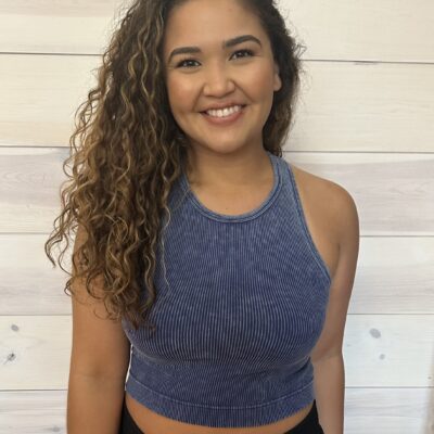 Washed Ribbed Racerback Seamless Cropped Tank Top