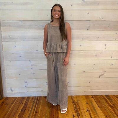 Only You Sleeveless Set with Drawstring and Side Front Pockets