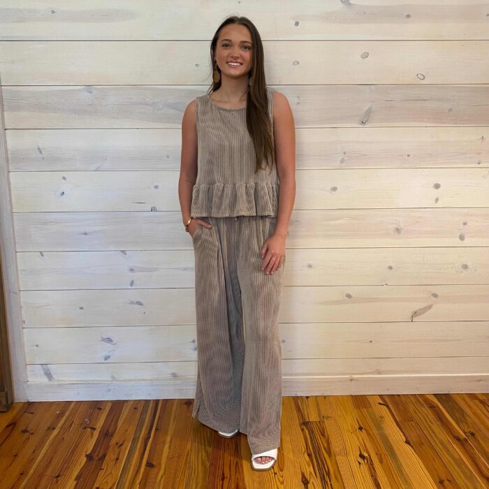 Only You Sleeveless Set with Drawstring and Side Front Pockets