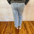 Ziggy-Light Washed Distressed Ankle Flare With Sewn Cuff