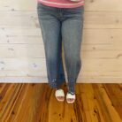 Zelma-Embroidered Cropped Wide Leg High Waist Jeans