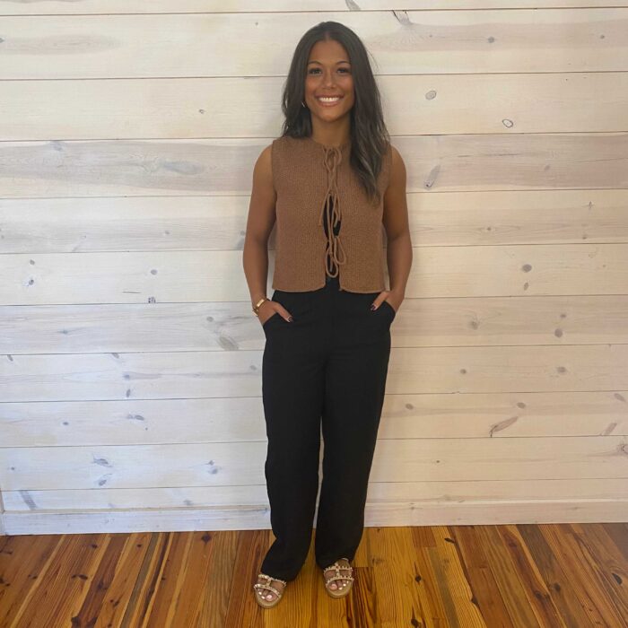 Lawn Linen Wide Leg Easy Fit Trousers With Pockets