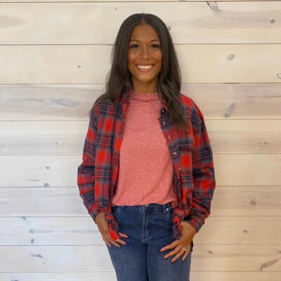 Plaid Oversized Long High Low Hem Shacket With Exposed Seams And Front Pockets