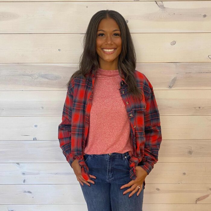 Plaid Oversized Long High Low Hem Shacket With Exposed Seams And Front Pockets