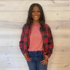 Plaid Oversized Long High Low Hem Shacket With Exposed Seams And Front Pockets