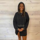 Washed Cropped Hoodie And Mini Skort Set With Inside Front Short Pocket