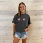 St. Patrick’s Day Embroidered Shamrock Bows Graphic Tee