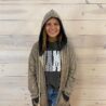 Animal Print Zip Up Drawstring Hoodie With Pockets