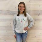 St. Patrick’s Day Cursive Lucky Embroidered Graphic Sweatshirt