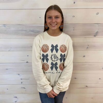 Bulldogs Basketball Game Day Graphic Crewneck Sweatshirt