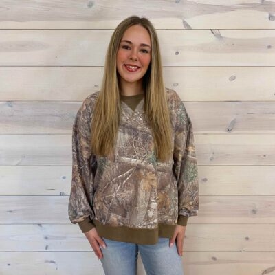 Sadie Vintage Woodland Camo Long Sleeve Top