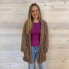 Ribbed Collared Button Down Side Pocket Shacket