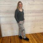 Leopard Print Lightweight Split Ankle Tie Pants