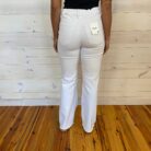 Acid Washed Frayed Cutoff Hem Wide Leg Pants