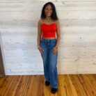 Riley-High Rise Wide Leg Waist Detail Jeans