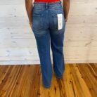 Riley-High Rise Wide Leg Waist Detail Jeans