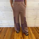 Mineral Wash Leopard Patch Loose Pants With Pockets