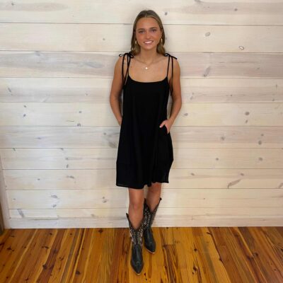 Back Button Down Detail Mini Dress