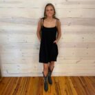 Back Button Down Detail Mini Dress