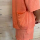 Mineral Washed Knit Casual Top And Shorts Set With Pockets