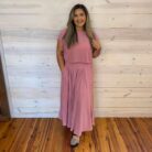 Woven Crinkle Gauze Crop Tee And Skirt Set