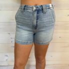 Coral-High Waist Trouser Short