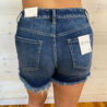 Dawny-Mid Rise Raw Frayed Hem Denim Shorts