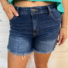 Dawny-Mid Rise Raw Frayed Hem Denim Shorts