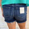 Dawny-Mid Rise Raw Frayed Hem Denim Shorts