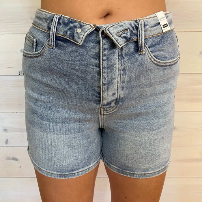 Sherry-High Waist Slim Short With Foldover Waistband