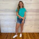 Flared Hem Waffle Knit Casual Top