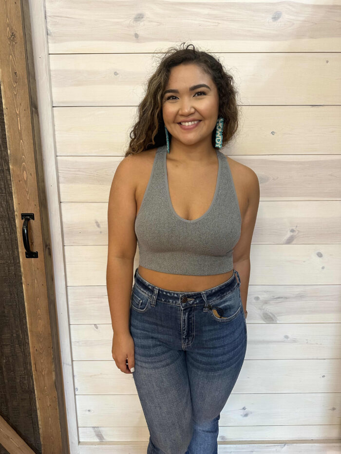 Ribbed Cropped Racerback Tank Top Ribbed Cropped Racerback Tank Top