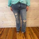 Zara- Destroy Mid Rise Stretch Flare with Trouser Hem