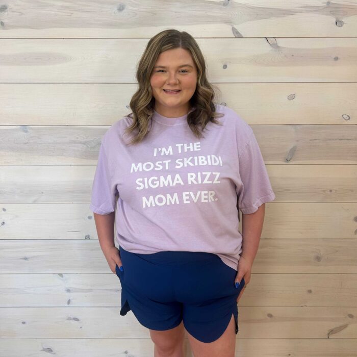 100% Cotton Skibidi Sigma Rizz Mom Graphic Tee