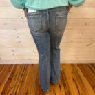 Zara- Destroy Mid Rise Stretch Flare with Trouser Hem