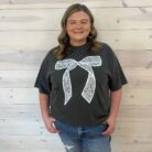 Glitter Lace Bow 100%  Cotton Tee