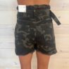 Kami-High Rise Distressed Camo Shorts With D-Ring Belt