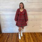 Polished Plaid Tiered Mini Dress