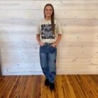 Hayley-Heart Pattern Straight Jeans