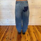 Hayley-Heart Pattern Straight Jeans