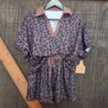 V Neck Collar Patchwork Leopard Printed Short Set