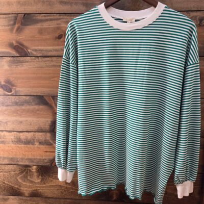 Oversized Striped Long Sleeve Pullover Top