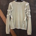 Ruffle Mineral Wash Long Sleeve Pullover Top
