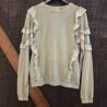 Ruffle Mineral Wash Long Sleeve Pullover Top