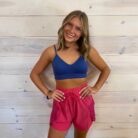 Elastic Waist Activewear Cargo Shorts With Pockets